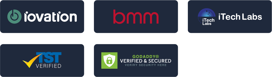 Certified providers — iovation, BMM, iTech Labs, TST, GoDaddy